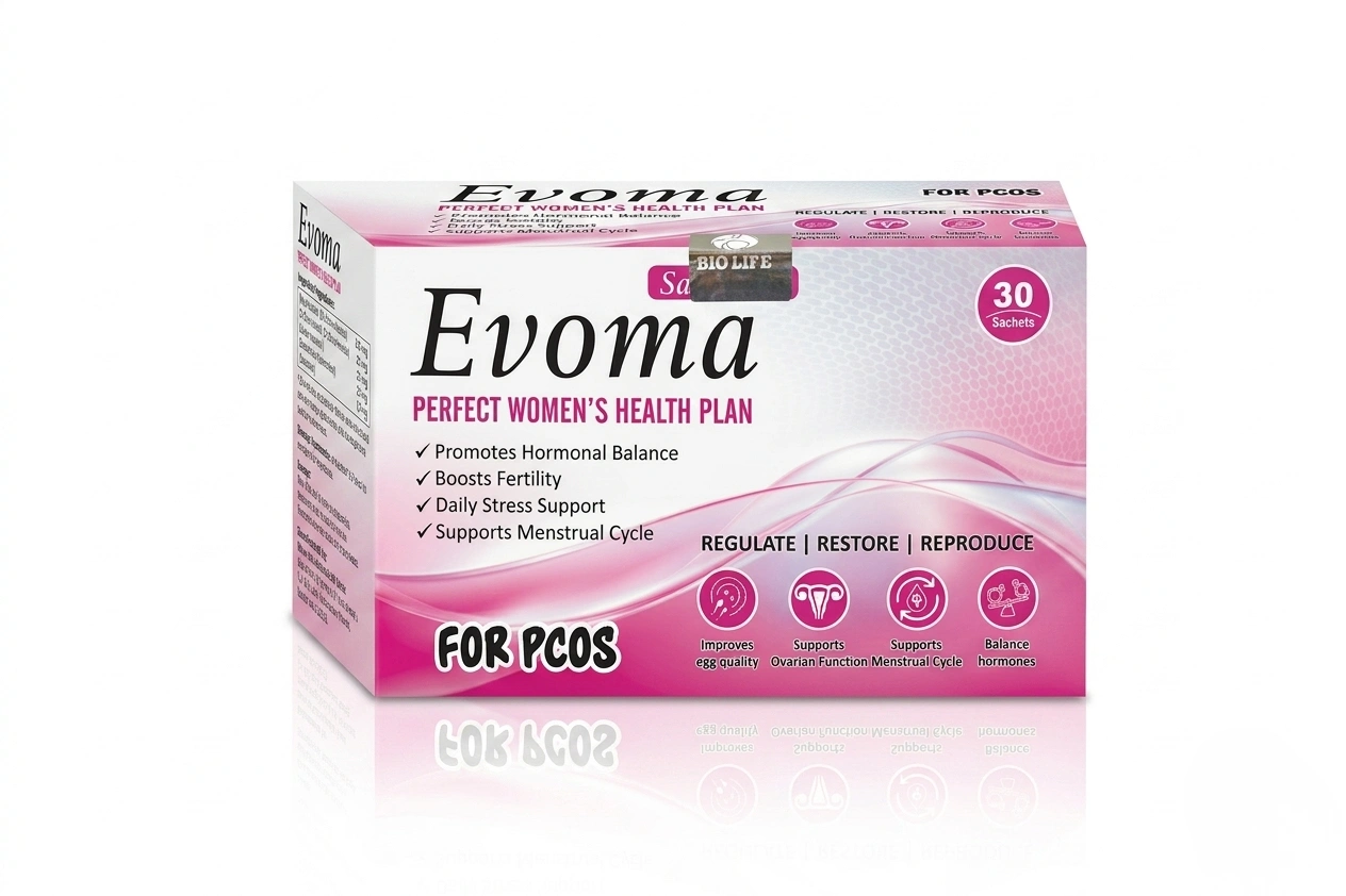 Evoma Sachet – Perfect Women's Health Plan for PCOS & Hormonal Balance (30 Sachets)